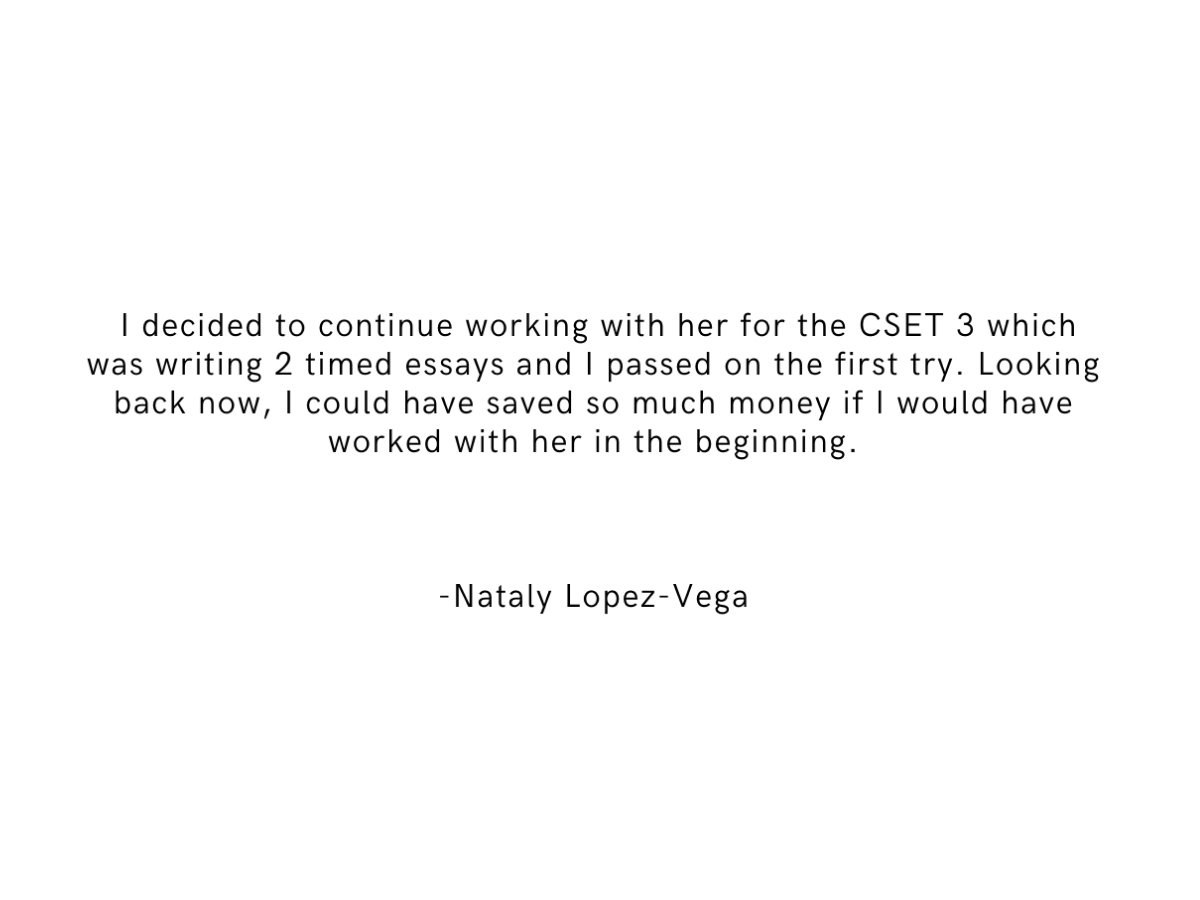 CSET English 3, Nataly, Results